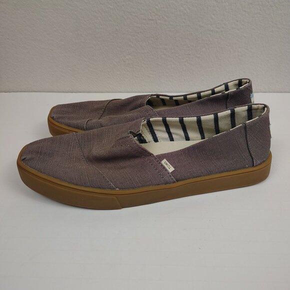 TOMS Classic Alpargata Slip-On Shoes Mens 10 Ash Gray Classic Canvas Boat Shoe - Picture 4 of 9